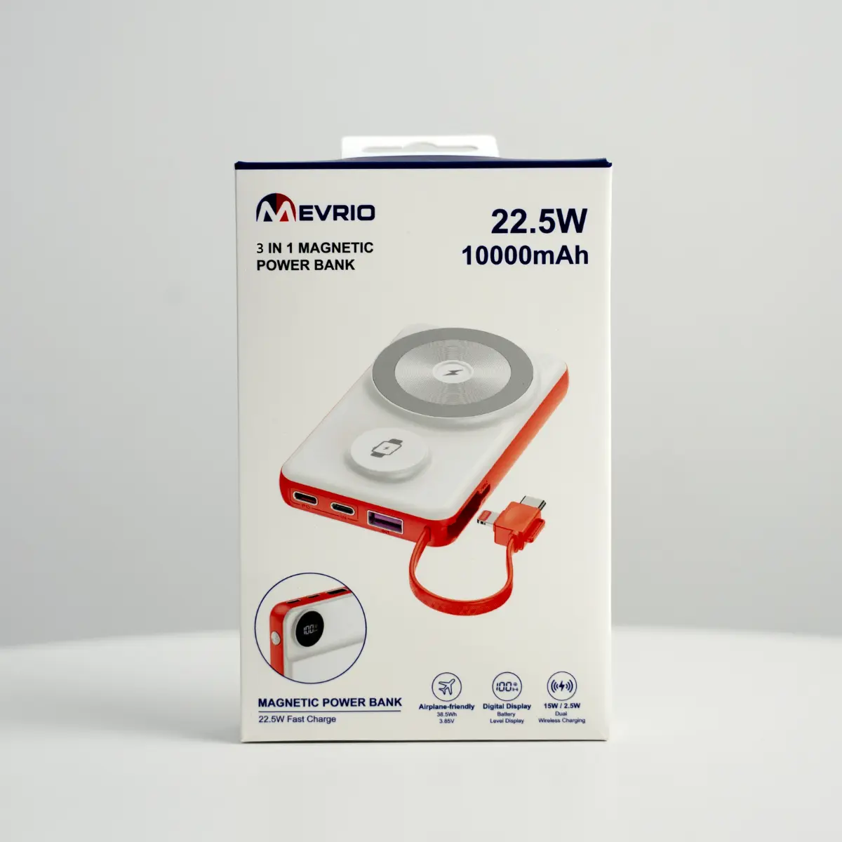 Mevrio 10000mAh 3 In 1 Magnetic Power Bank
