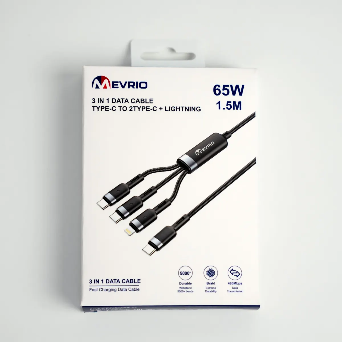 Mevrio 65W 3 In 1 Data Cable